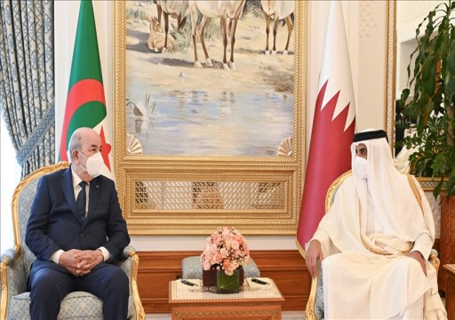 أمير قطر والرئيس الجزائري يبحثان الأوضاع بالأراضي الفلسطينية
