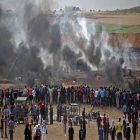 إصابة عشرات الفلسطينيين مع بدء مواجهات مع الاحتلال شرق القطاع في “يوم العبور”