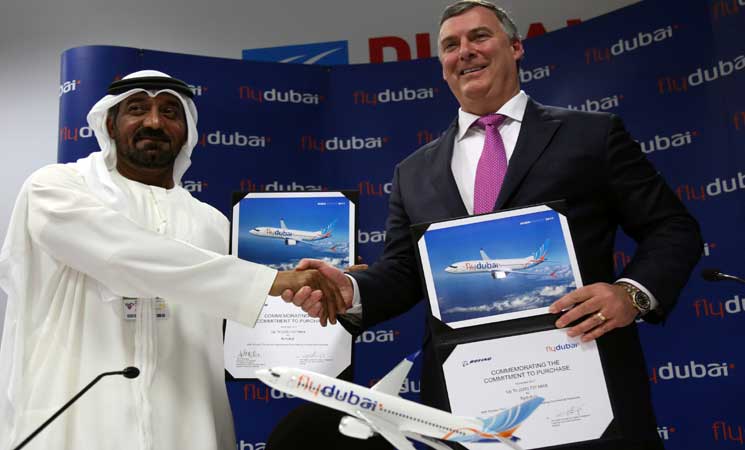 بوينغ تعلن عن طلبية لـ”فلاي دبي” لشراء 225 طائرة بـ27 مليار