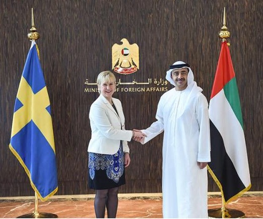 عبدالله بن زايد يستقبل وزيرة الخارجية السويدية في أبوظبي