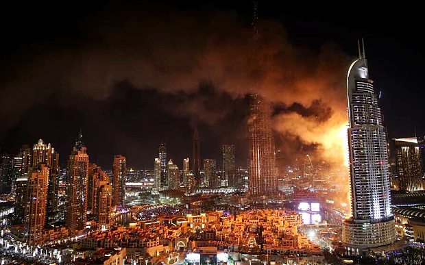 شرطة دبي: تماس كهربائي كان وراء بدء حريق فندق "العنوان"