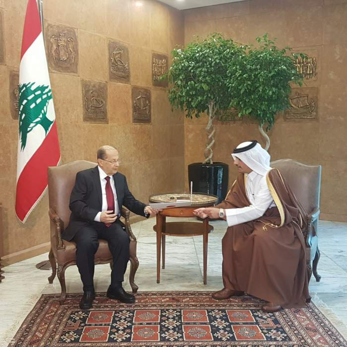 بعد لقائه عون.. وزير خارجية قطر يؤكد استمرار دعم لبنان 