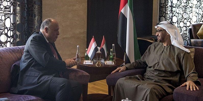 محمد بن زايد يستقبل وزير الخارجية المصري