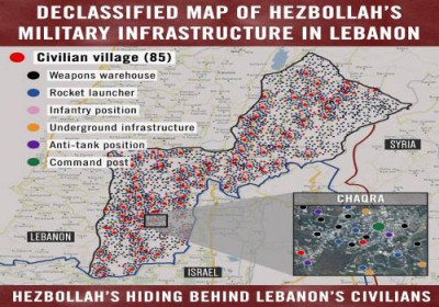 لأول مرة.. جيش الاحتلال الإسرائيلي ينشر خريطة "بنك الأهداف" في لبنان