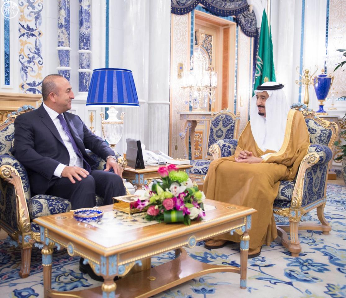 وزير الخارجية التركي يلتقي الملك سلمان في جدة