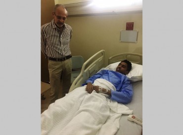 تحسن صحة لاعب كلباء "ياسر حسن" بعد تعرضه لحادث سير